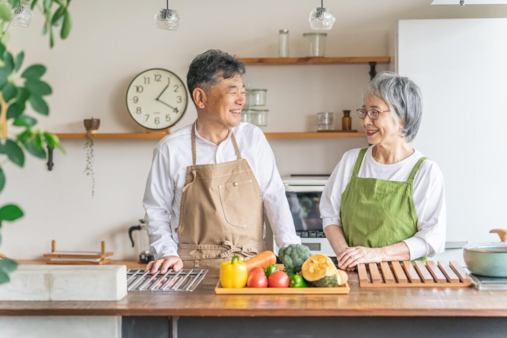 笑顔の夫婦