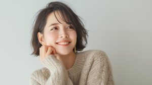 根管治療を終え笑顔になる女性