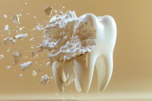 歯が壊れて寿命を迎える様子