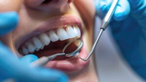 根管治療の期間を延ばさないために定期検診を受診する女性