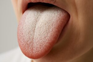 口臭の原因となる舌苔のイメージ