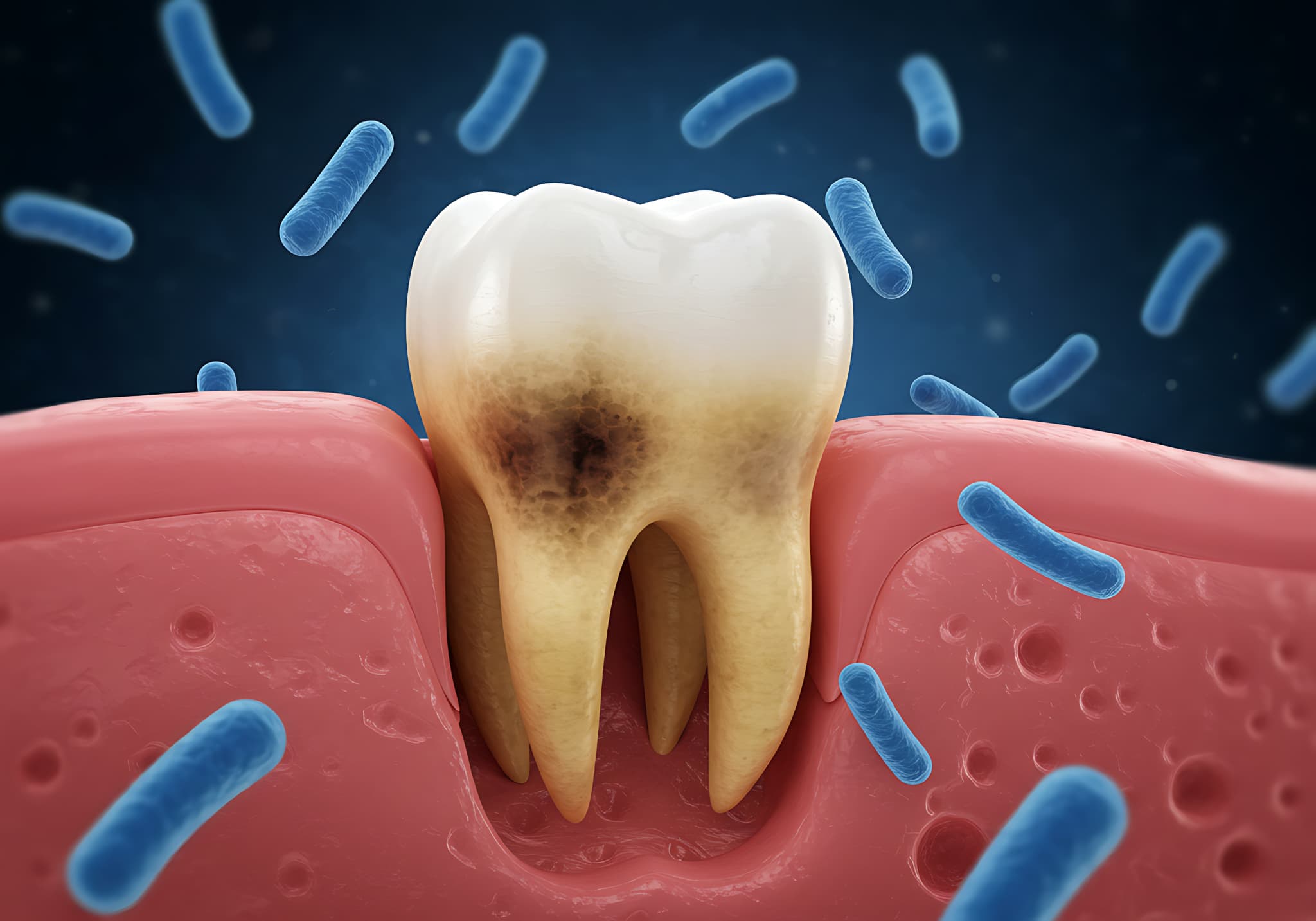 虫歯が原因で口臭が強くなるイメージ